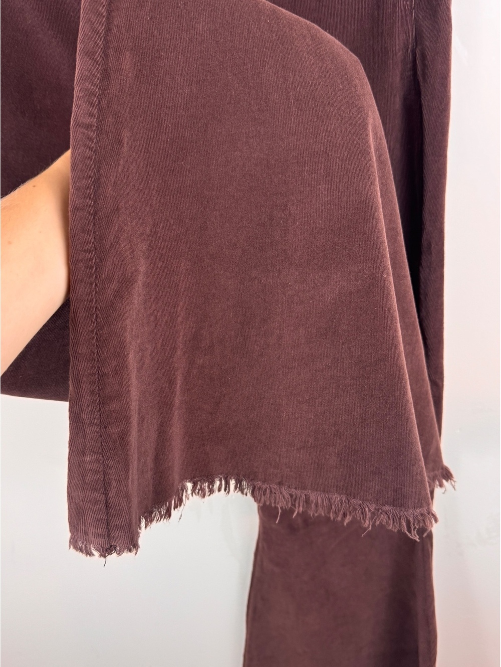 Free People Just Float On Corduroy Flare Pants Plum Size 30 Raw Hem Boho - Picture 5 of 13